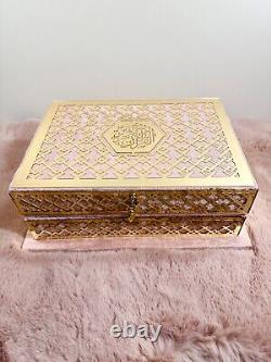 Luxurious Handmade Velvet Quran Gift Set with Matching 99 Bead Tasbih and Box