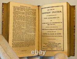 Miniature Holy Bible Common Prayer Set, 1837 Antique Leather Collectible Books