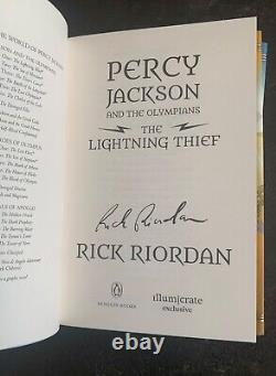 Percy Jackson and the Olympians Rick Riordan 5 Book Set Illumicrate Signed New