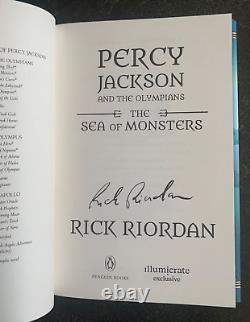 Percy Jackson and the Olympians Rick Riordan 5 Book Set Illumicrate Signed New