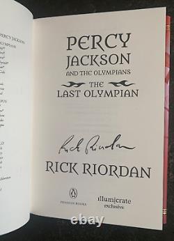 Percy Jackson and the Olympians Rick Riordan 5 Book Set Illumicrate Signed New