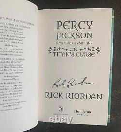 Percy Jackson and the Olympians Rick Riordan 5 Book Set Illumicrate Signed New