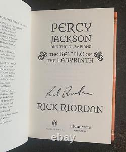 Percy Jackson and the Olympians Rick Riordan 5 Book Set Illumicrate Signed New