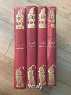 Punch's Almanack Jan 1902 Dec 1903 Set of 4 Book Collection Bundle Hardcover