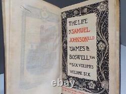 Samuel Johnson James Boswell FULL SET Temple Classics c1897 6 Books ID2656