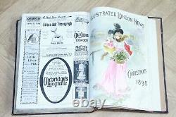 Set of 3 Antique Victorian Books The Illustrated London News 1877-1898-1899 Book