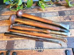 Set of 5 Chase Bros Haverhill Agate Tip Burnishing Tools Book Binding Goldleaf