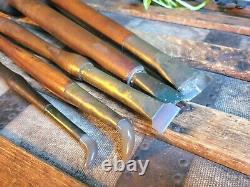 Set of 5 Chase Bros Haverhill Agate Tip Burnishing Tools Book Binding Goldleaf