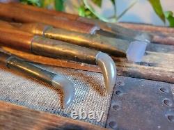 Set of 5 Chase Bros Haverhill Agate Tip Burnishing Tools Book Binding Goldleaf