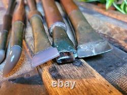 Set of 5 Chase Bros Haverhill Agate Tip Burnishing Tools Book Binding Goldleaf
