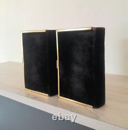 Superb Set Of Antique Velvet Holy Bible & Prayer Book, Fine Brass Bindings