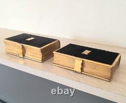Superb Set Of Antique Velvet Holy Bible & Prayer Book, Fine Brass Bindings