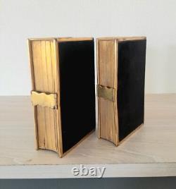 Superb Set Of Antique Velvet Holy Bible & Prayer Book, Fine Brass Bindings