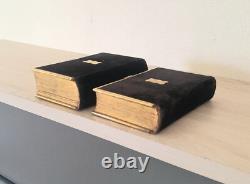 Superb Set Of Antique Velvet Holy Bible & Prayer Book, Fine Brass Bindings
