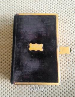 Superb Set Of Antique Velvet Holy Bible & Prayer Book, Fine Brass Bindings