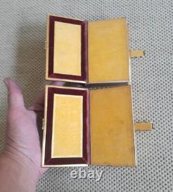 Superb Set Of Antique Velvet Holy Bible & Prayer Book, Fine Brass Bindings