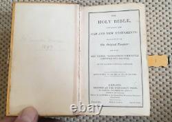 Superb Set Of Antique Velvet Holy Bible & Prayer Book, Fine Brass Bindings