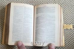 Superb Set Of Antique Velvet Holy Bible & Prayer Book, Fine Brass Bindings