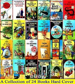 The Complete Adventures of Tintin Collection set, 24 Books by Herge