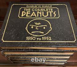 The Complete Peanuts Books Set- Collectors Edition Leather Gold Charles M Schulz