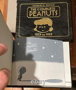 The Complete Peanuts Books Set- Collectors Edition Leather Gold Charles M Schulz