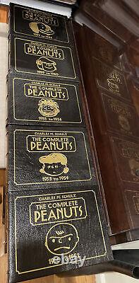 The Complete Peanuts Books Set- Collectors Edition Leather Gold Charles M Schulz