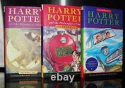 The Harry Potter trilogy JK Rowling 3 hardback books