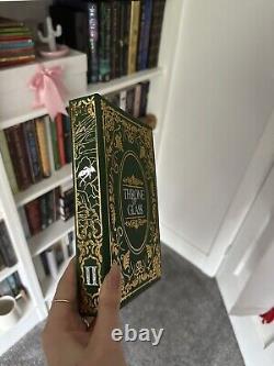 Throne of Glass Complete (8) Book Set. Green & Gold Handmade Leather Hardbacks