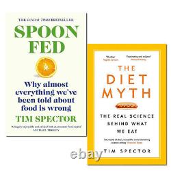 Tim spector 2 Books Collection Set Diet Myth, Spoon-Fed