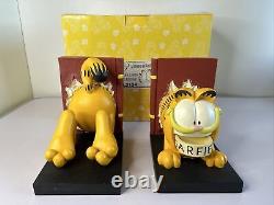Very Rare Garfield Book End Set Original Box Amazing example See Images