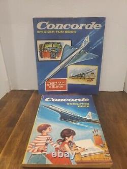 Vintage 1968-69 PAN AM Airlines Concorde Sticker Fun & Colouring Book Set of 2