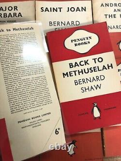 Vintage Penguin Classic Red Stripe Bernard Shaw Collection 1940s 7 Book Rare Set